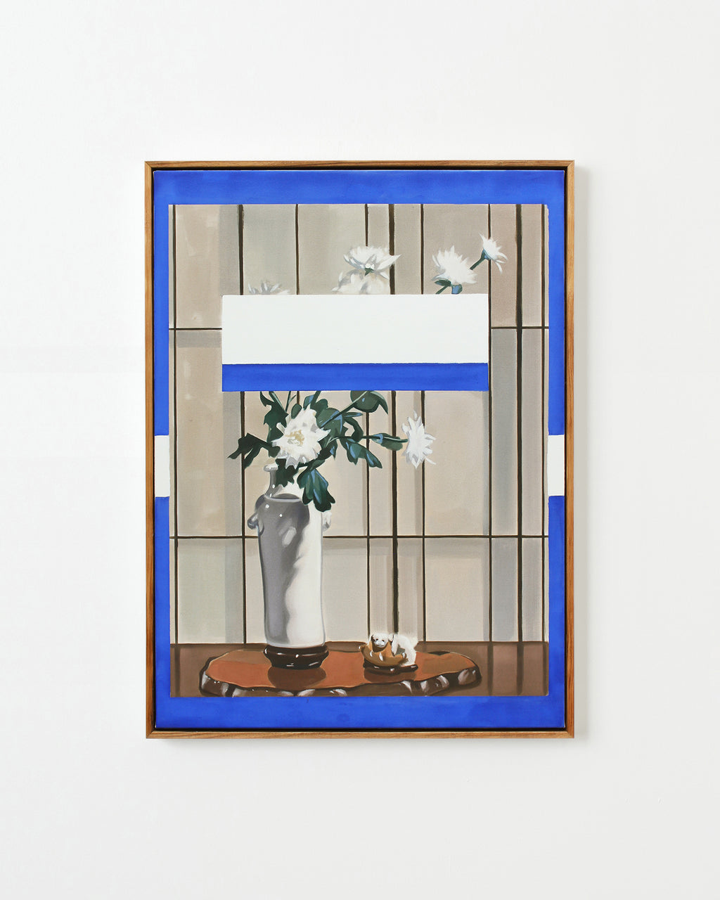 Painting by Bryce Anderson titled "Still Life on Blue Ground" - 1.