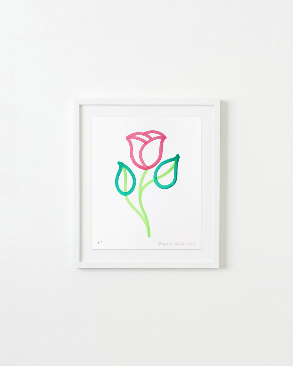 Drawing by Erin D. Garcia titled "Flower #9" - 1.
