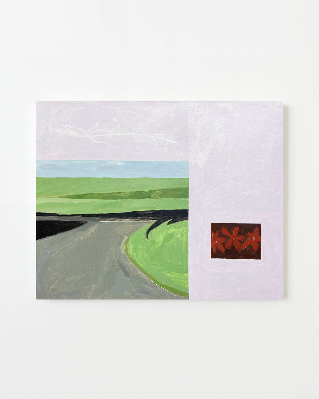 Painting by Alma Charry titled "route+marie anne" - 1.