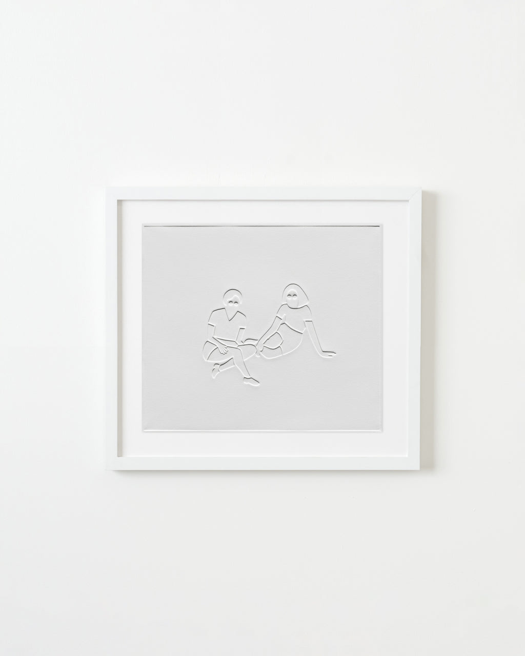 Print by Dana Bell titled "Two Sitting on a Hill, Look Forward" - 1.