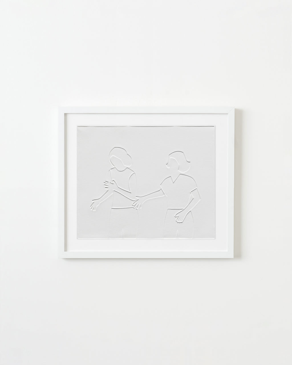 Print by Dana Bell titled "Two Stand Surprised Look Left" - 1.