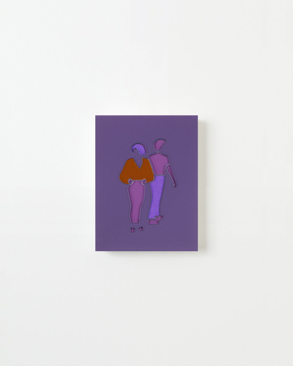 Mixed Media by Dana Bell titled "Standing and Walking Apart (purple and orange)" - 1.