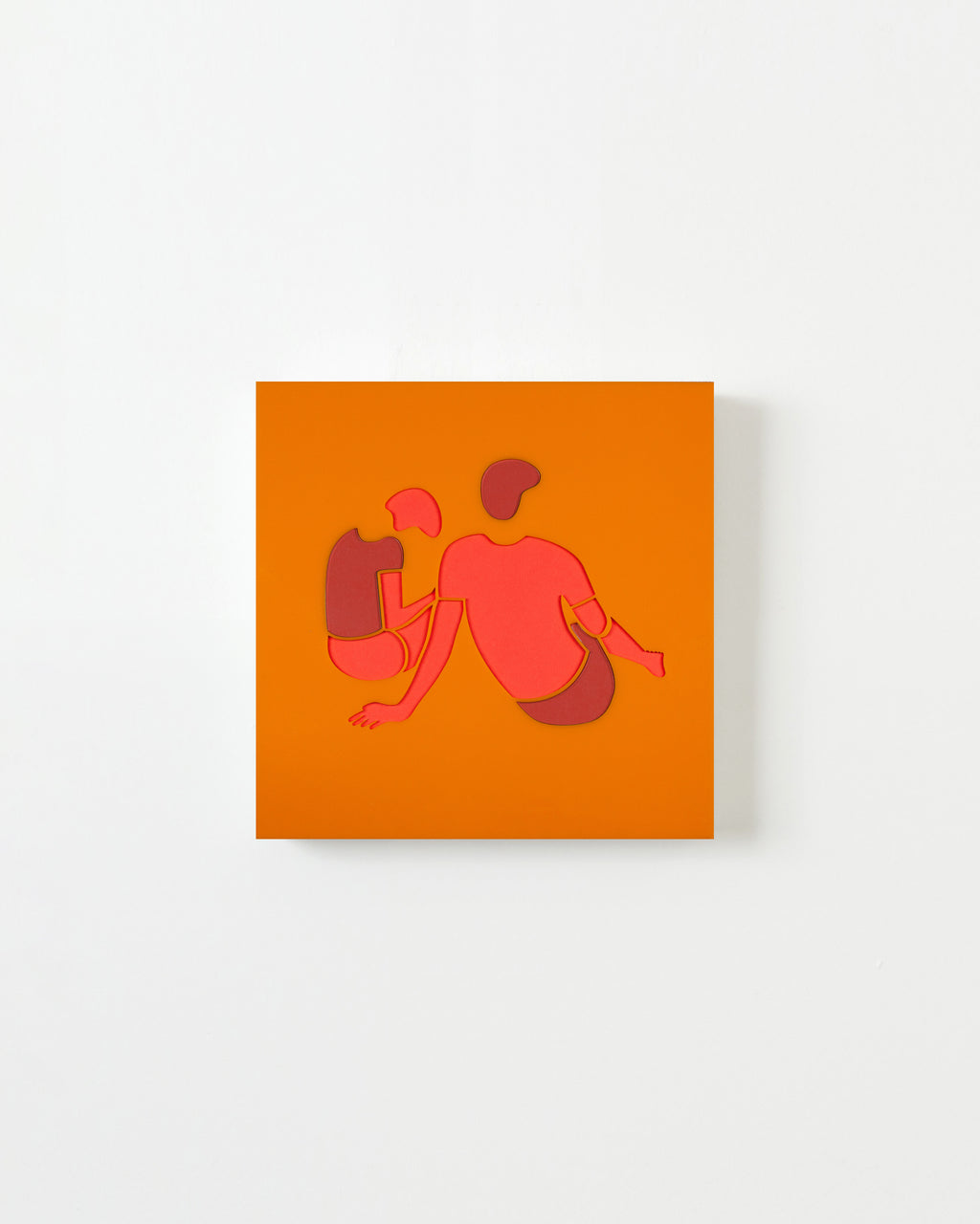 Mixed Media by Dana Bell titled "Two Face Away (orange and pink)" - 1.