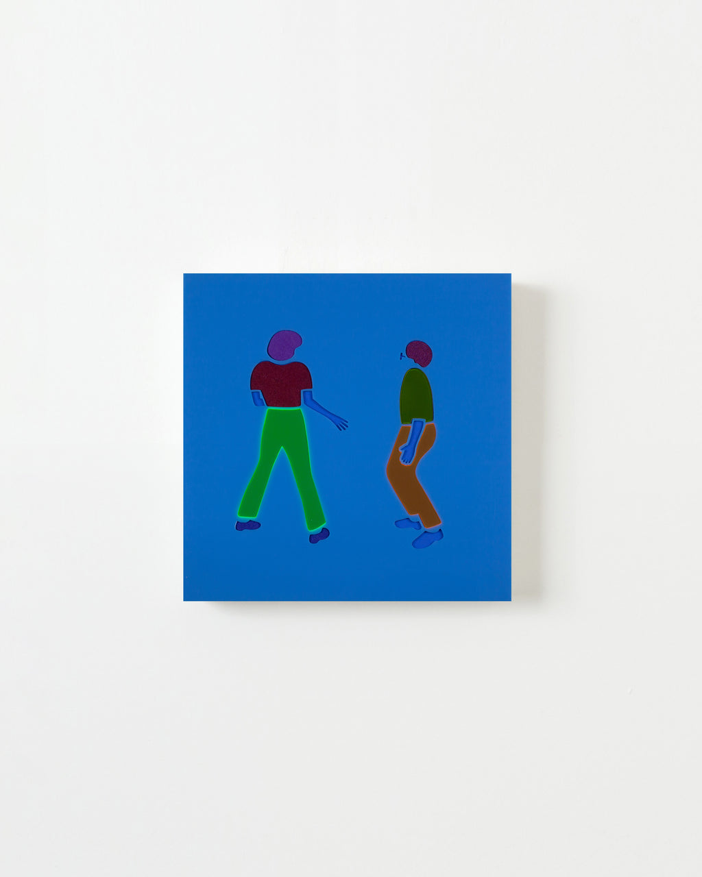 Mixed Media by Dana Bell titled "Awkward Dance (blue, orange and green)" - 1.