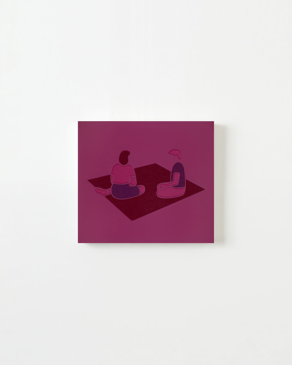 Mixed Media by Dana Bell titled "Two on Picnic Blanket (pink and purple)" - 1.