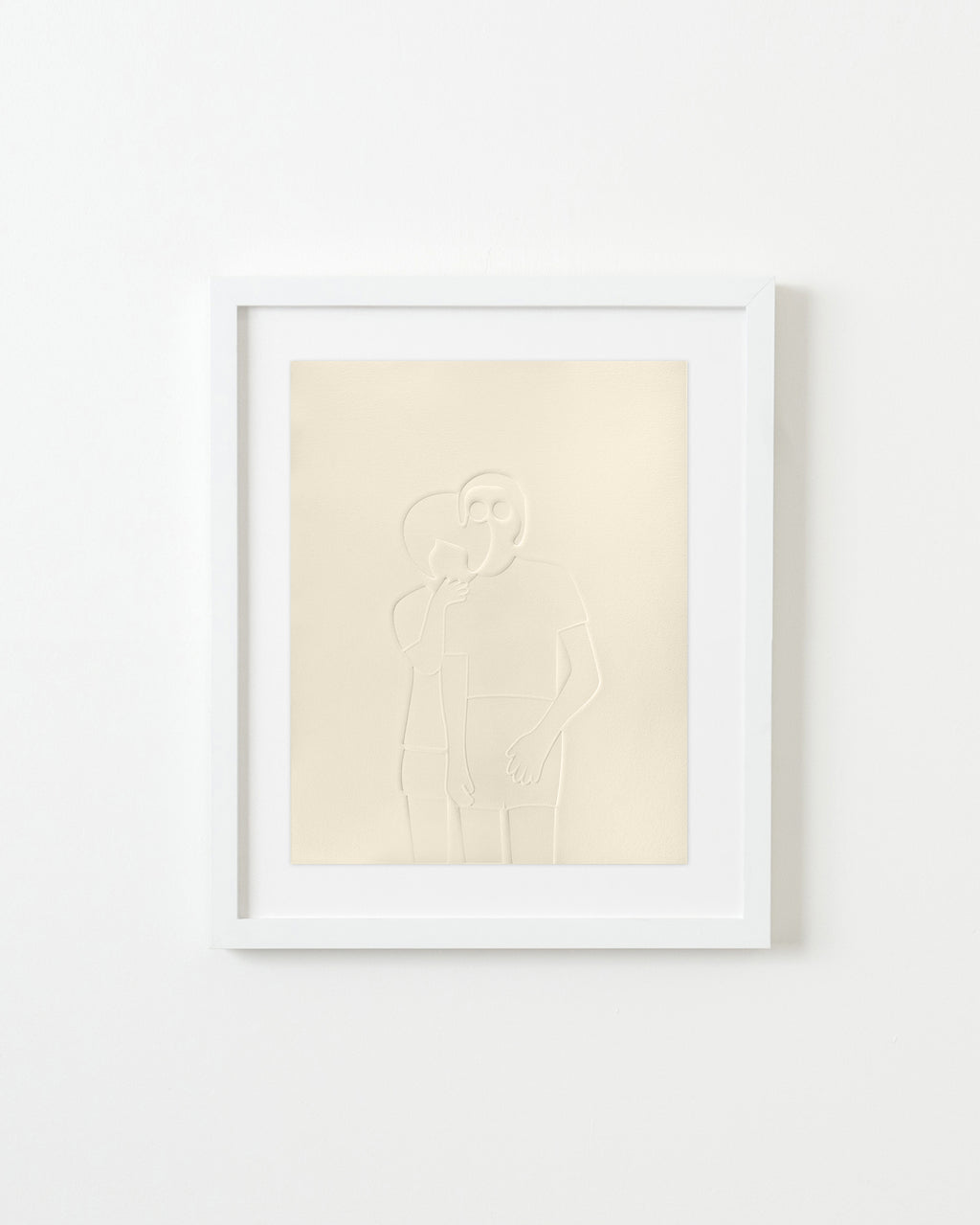 Print by Dana Bell titled "Hug From Behind (Cream)" - 1.