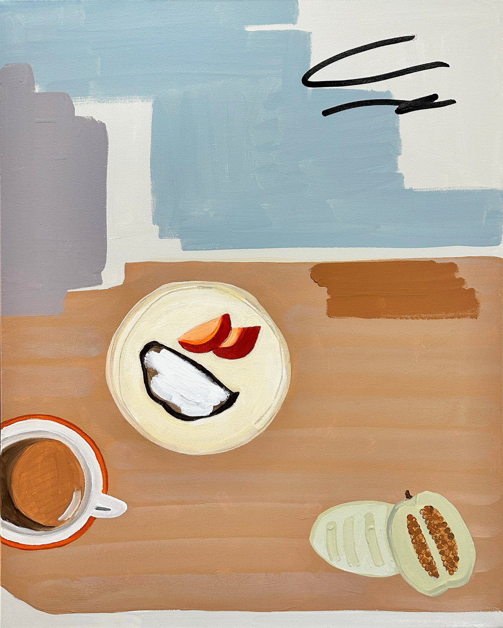 Painting by Karina Bania titled "Slow Morning" - 2.