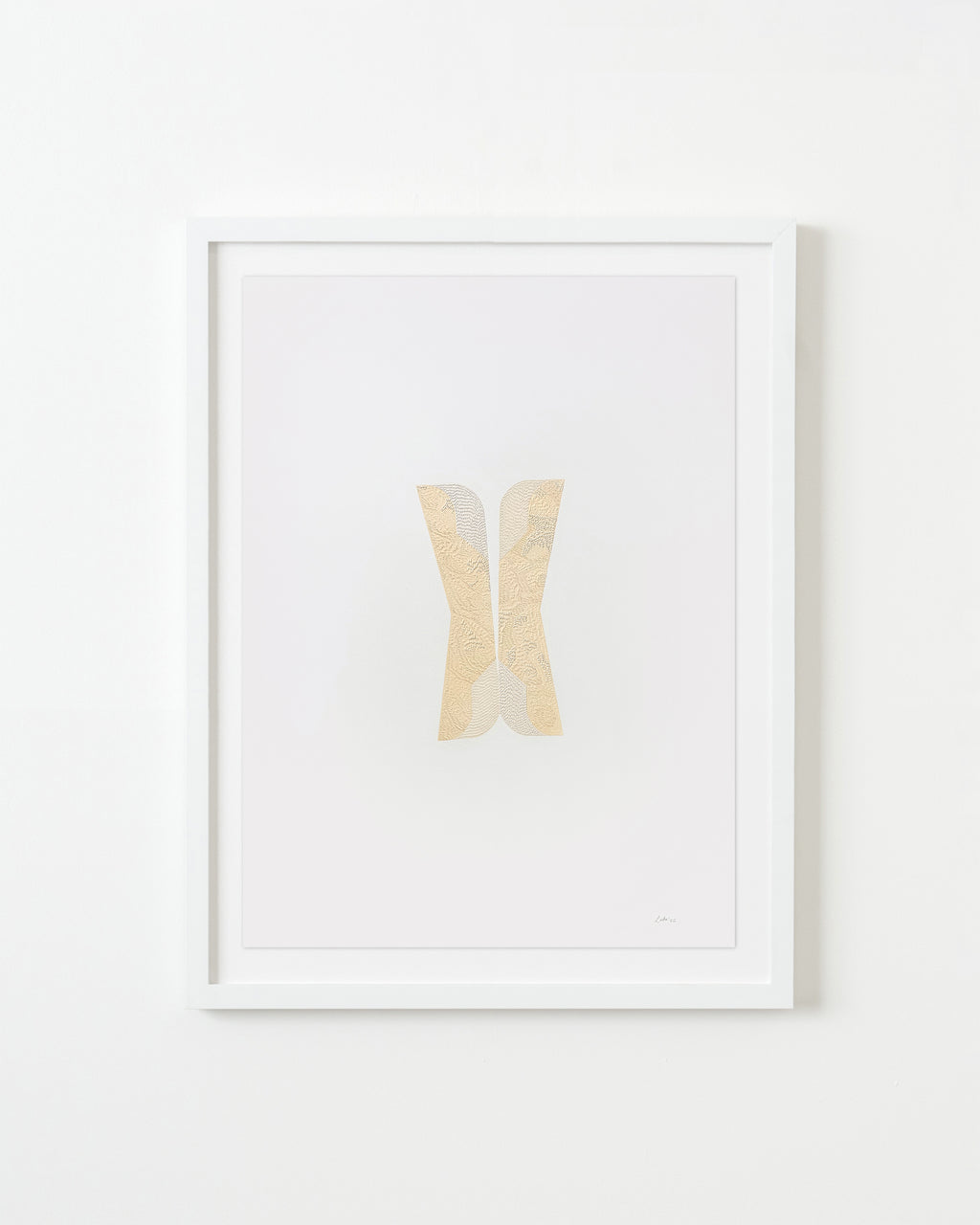 Drawing by Lucha Rodriguez titled "Quiebre Bahareque III, Knife Drawing" - 1.