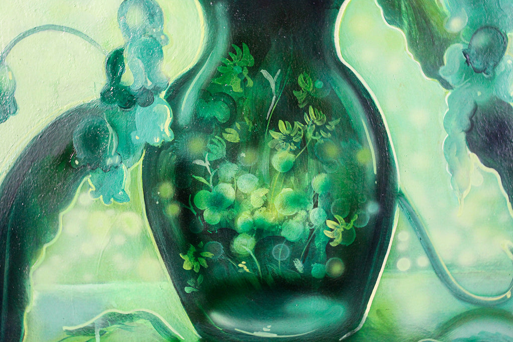 Painting by Nefertiti Jenkins titled "Propagating Lily of the Valley" - 3.