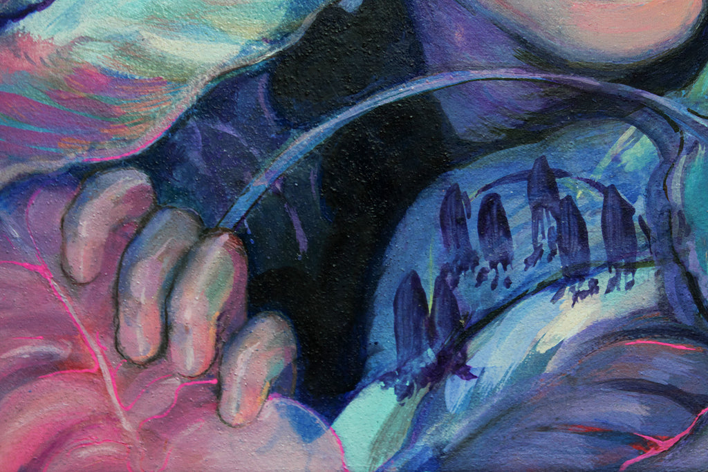 Painting by Nefertiti Jenkins titled "Touch of Bluebells (Ally)" - 4.