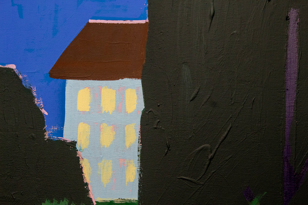 Painting by Jackson Joyce titled "Night at the Ellerbe Artist Colony" - 3.