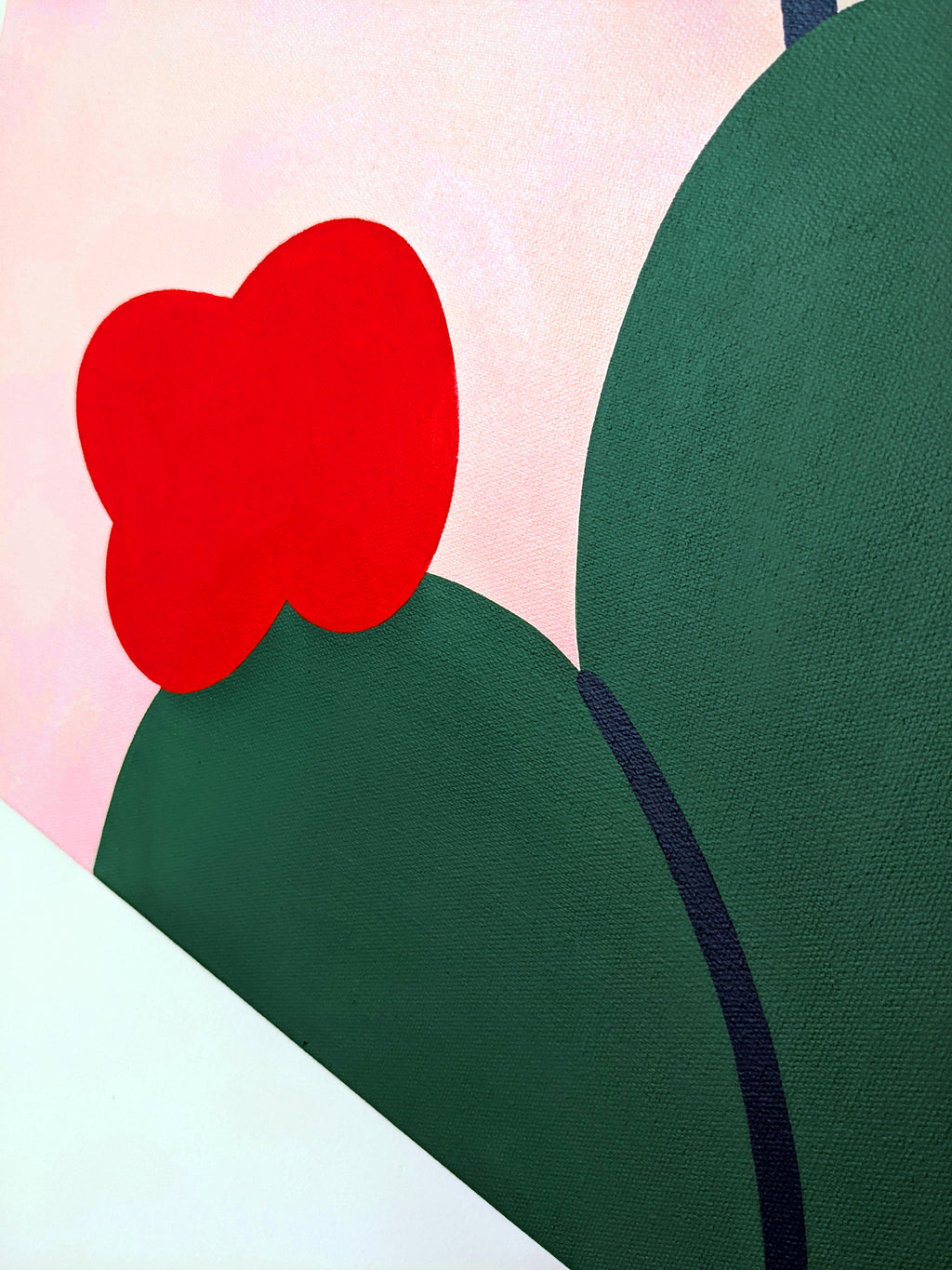 Painting by Paulina Ho titled "It's Safe To Come Out" - 4.