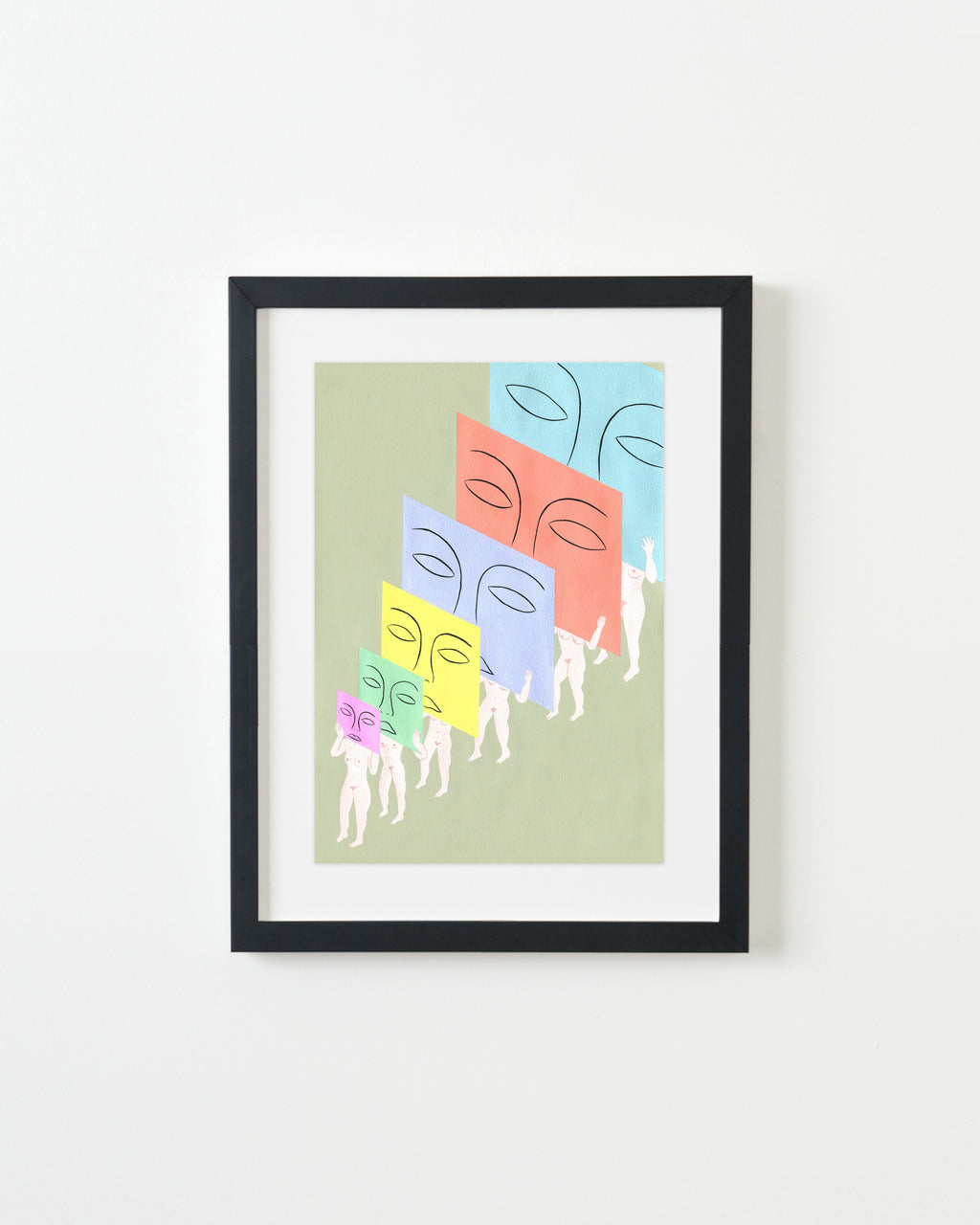 Painting by Rachel Levit Ruiz titled "Progresión de Caras" - 3.