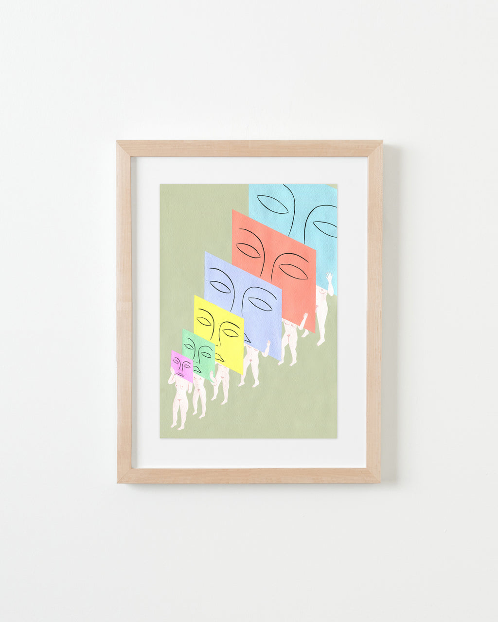 Painting by Rachel Levit Ruiz titled "Progresión de Caras" - 4.