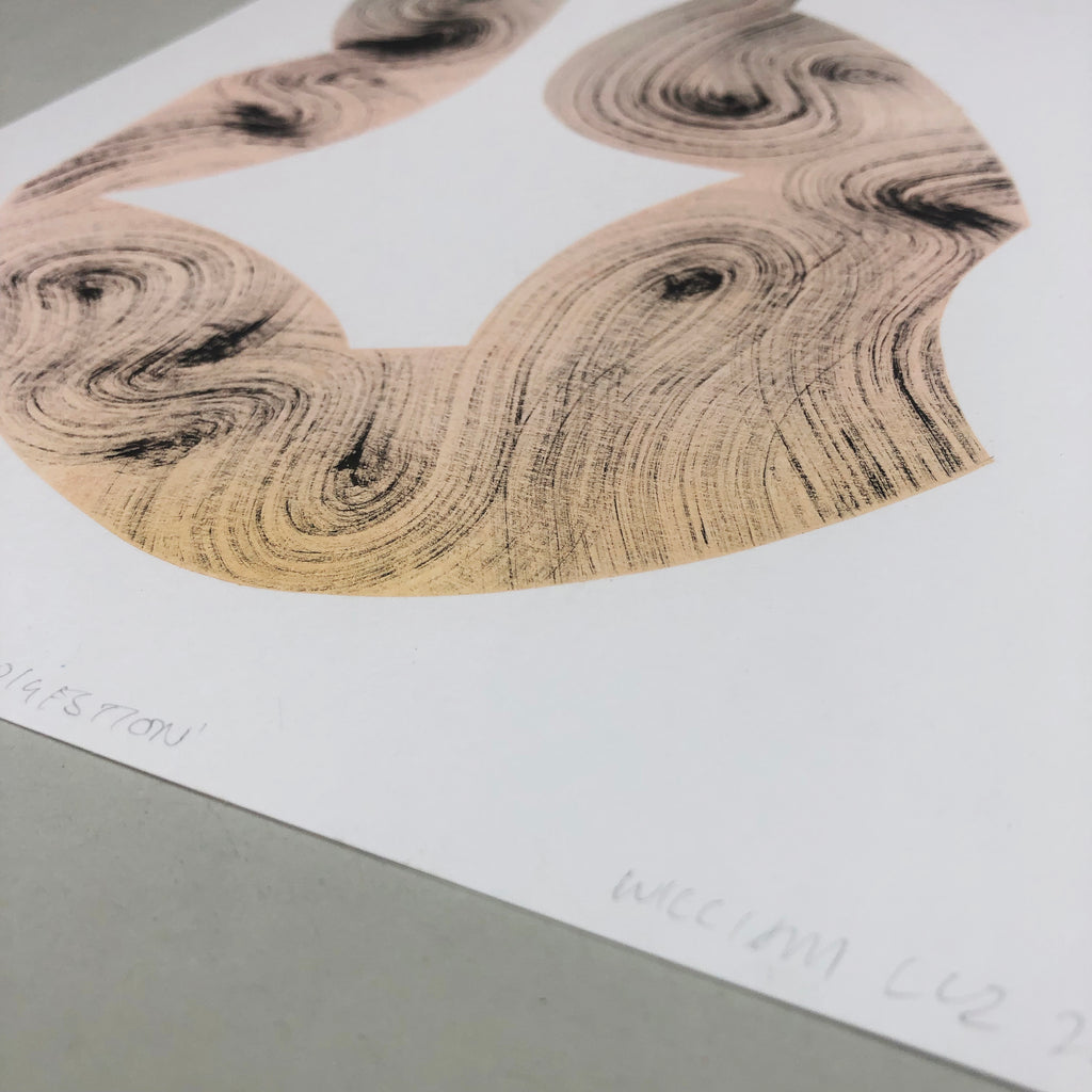 Drawing by William Luz titled "Putrid Indigestion" - 4.