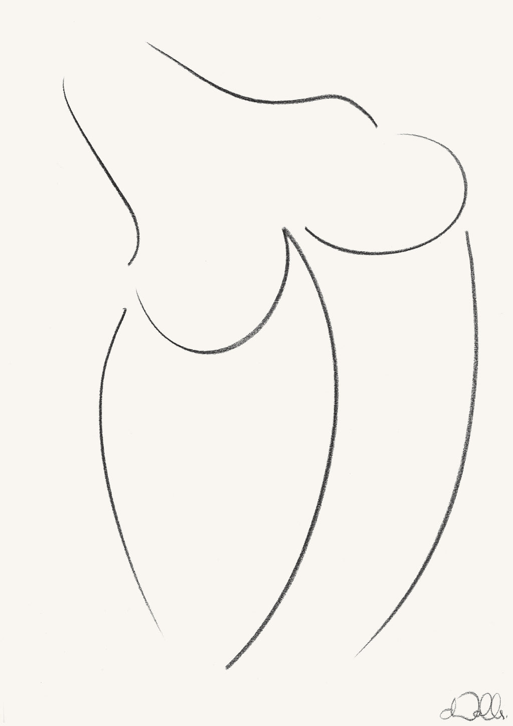 Drawing by Caroline Walls titled "Wrestler" - 2.