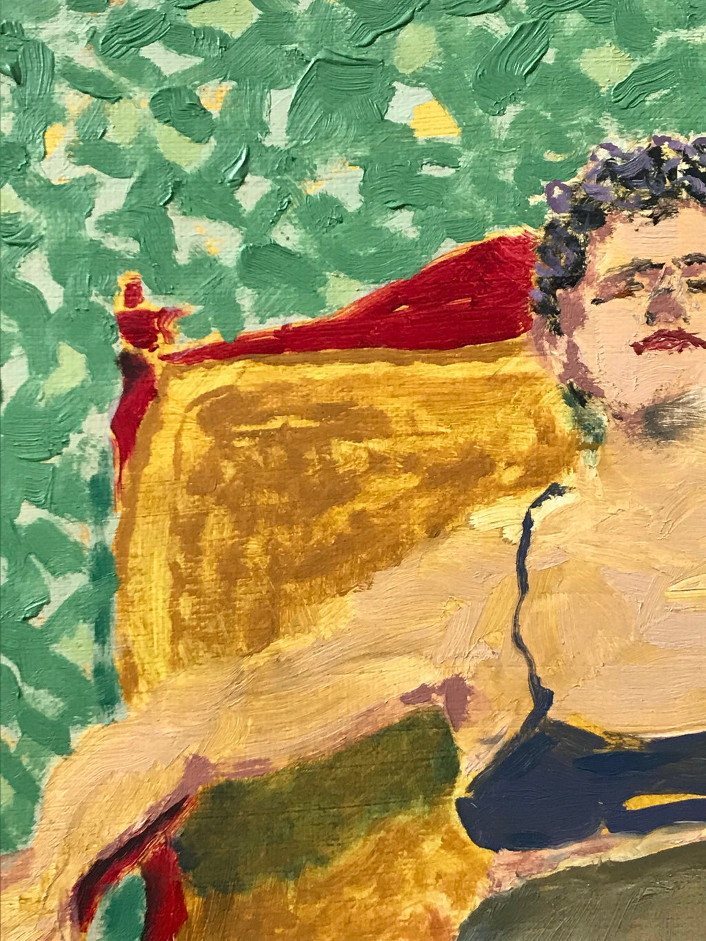 Painting by Agnes Walden titled "Portrait in Studio Chair" - 4.