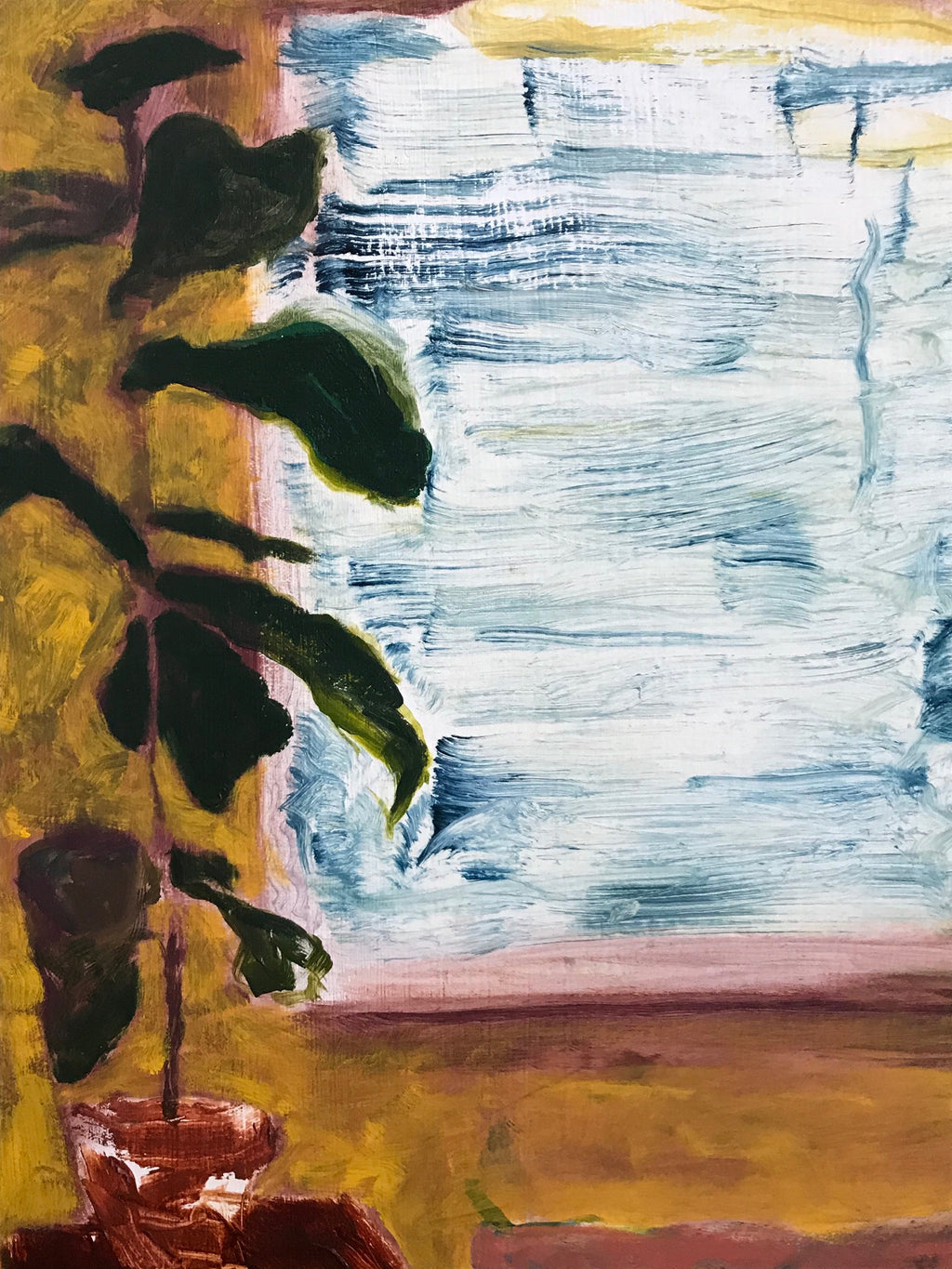 Painting by Agnes Walden titled "Room Before Moving Away II" - 4.