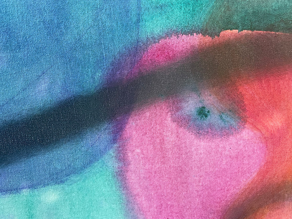 Painting by Aliza Cohen titled "Big Horn Blue" - 4.