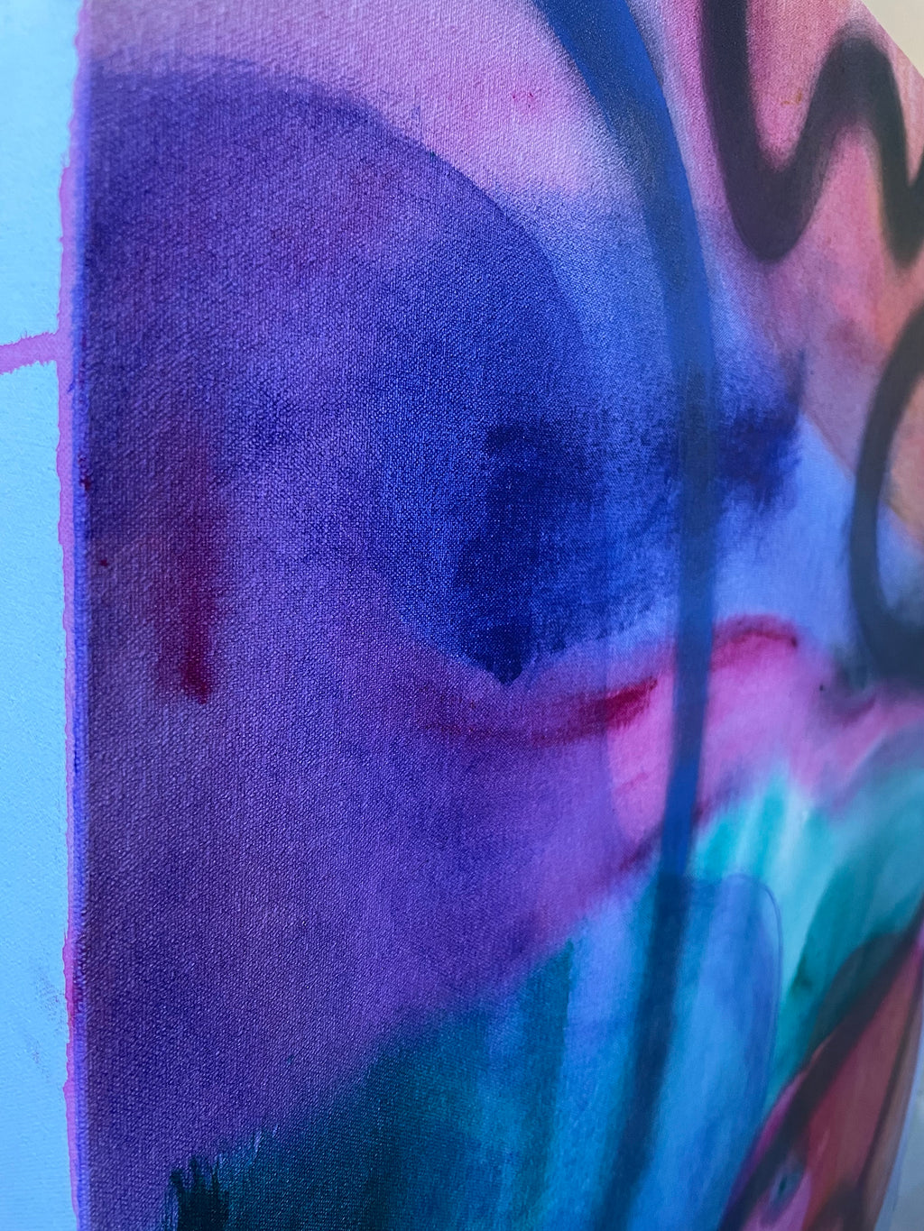 Painting by Aliza Cohen titled "Big Horn Blue" - 5.