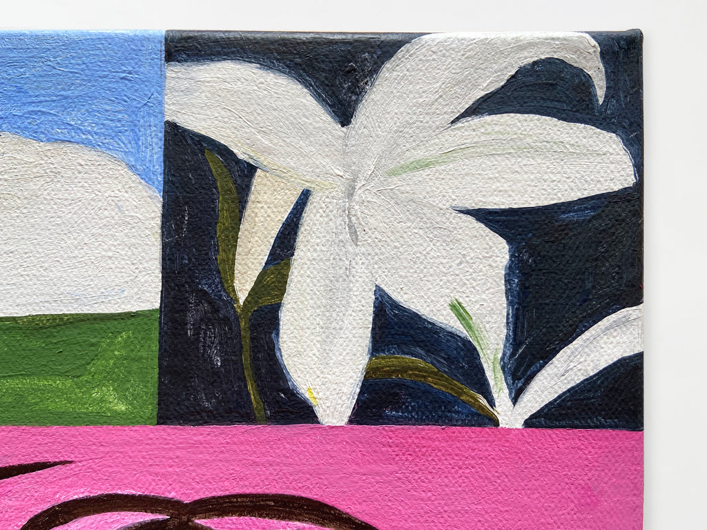 Painting by Alma Charry titled "nuage+lys+signe" - 3.