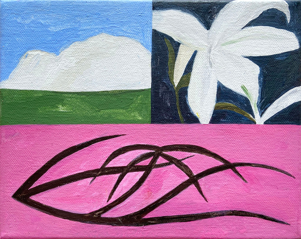 Painting by Alma Charry titled "nuage+lys+signe" - 2.