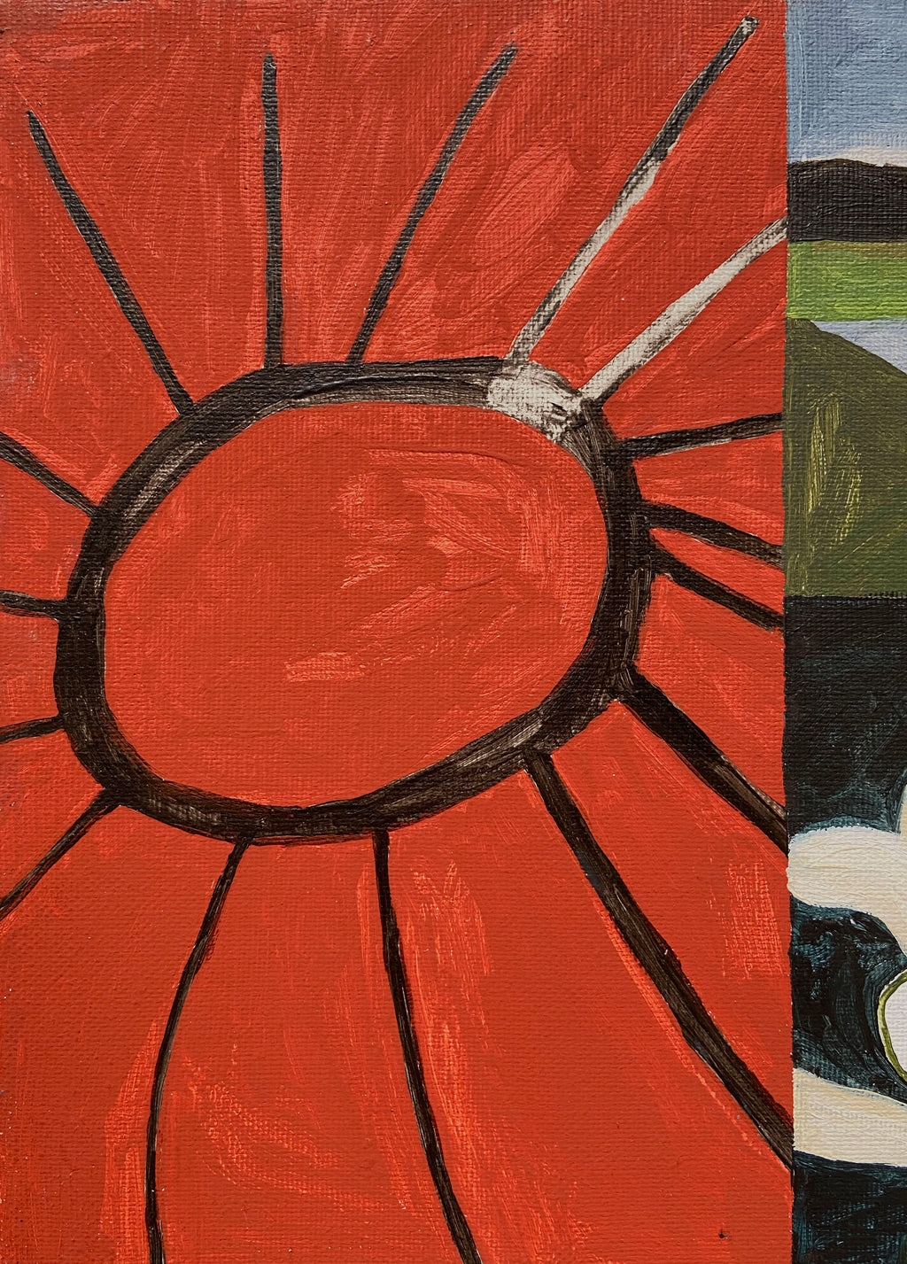 Painting by Alma Charry titled "route+lys+signe" - 3.