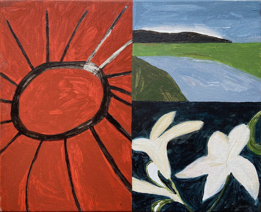 Painting by Alma Charry titled "route+lys+signe" - 2.