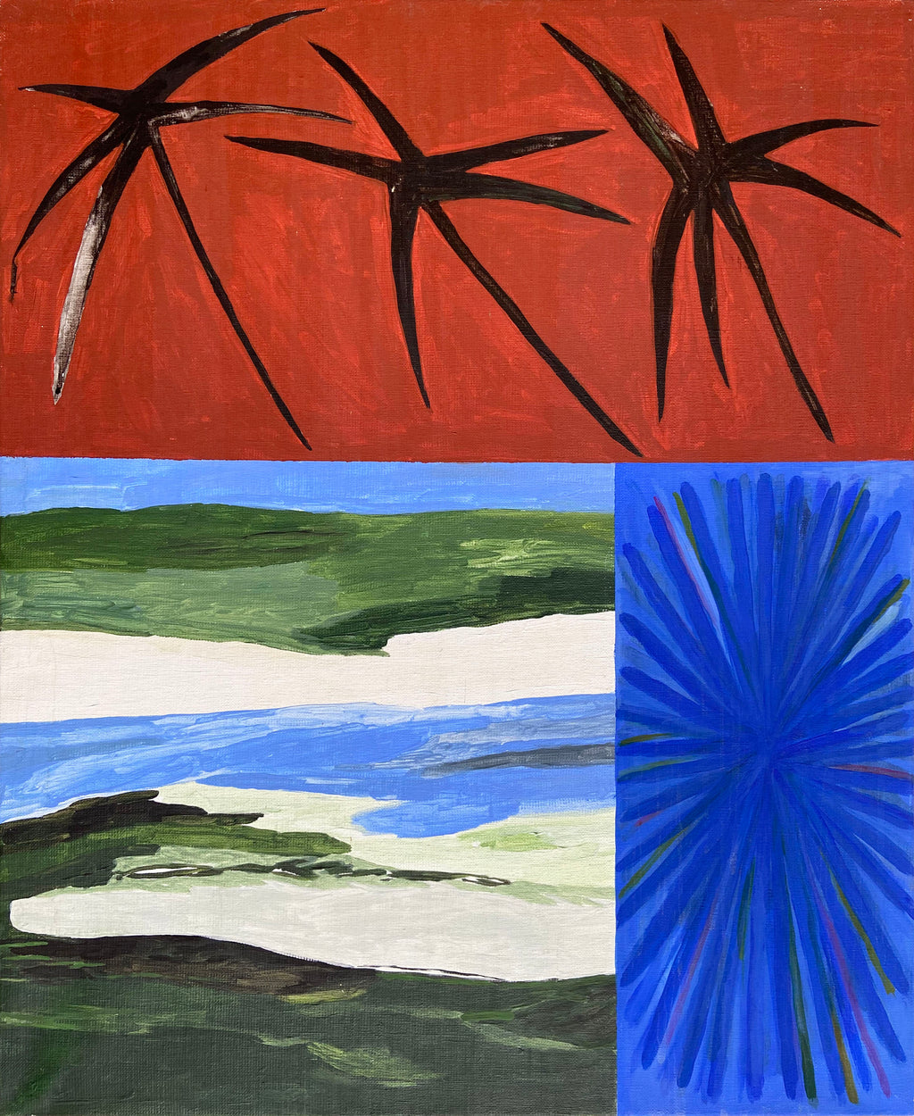 Painting by Alma Charry titled "sans titre (spikes)" - 2.