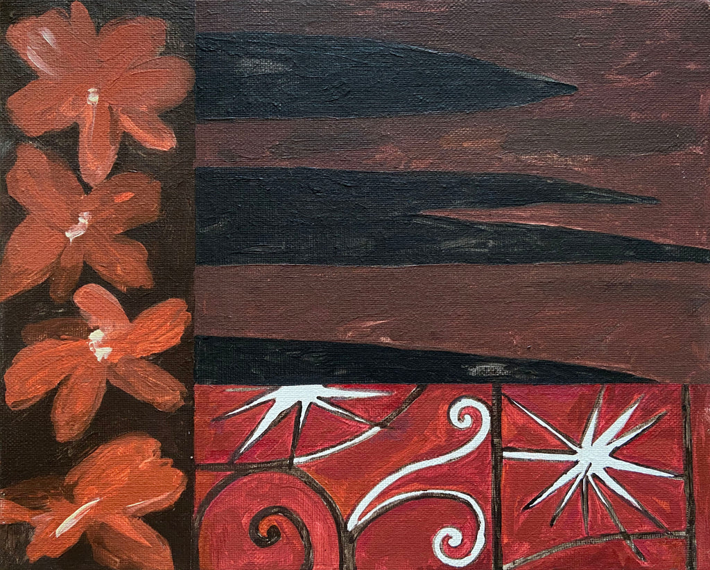 Painting by Alma Charry titled "terre+fleur de marie anne" - 2.