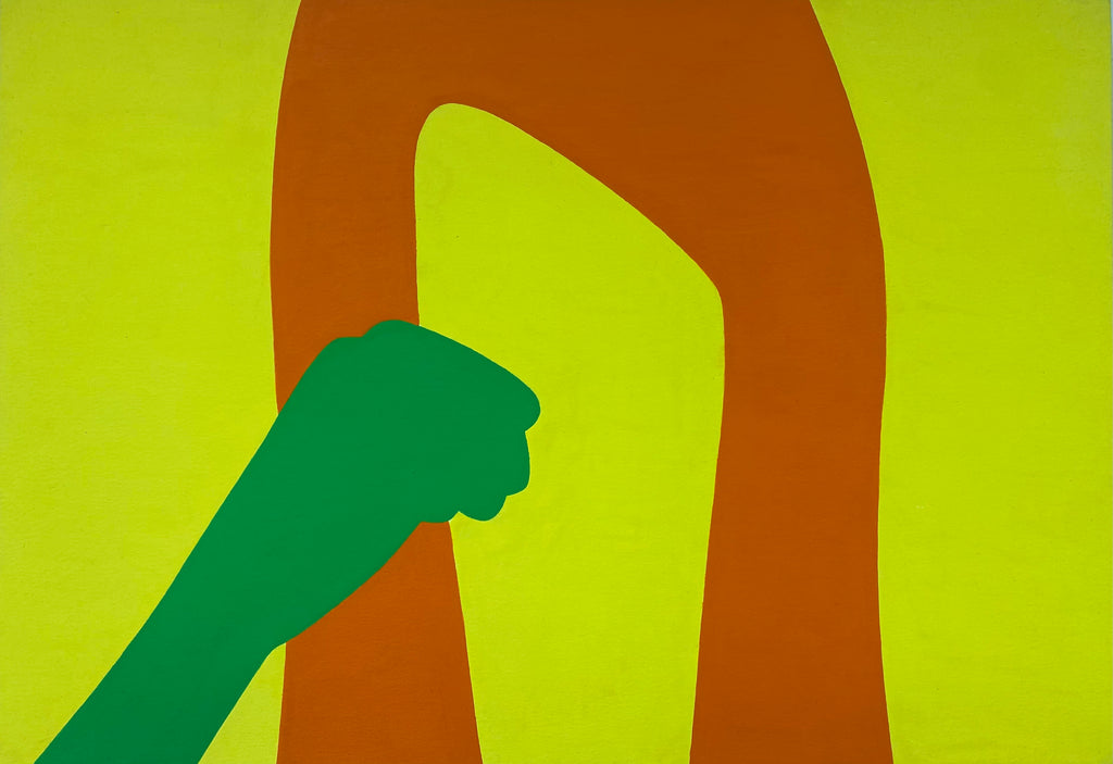 Painting by Dana Bell titled "Hand over Mouth" - 2.