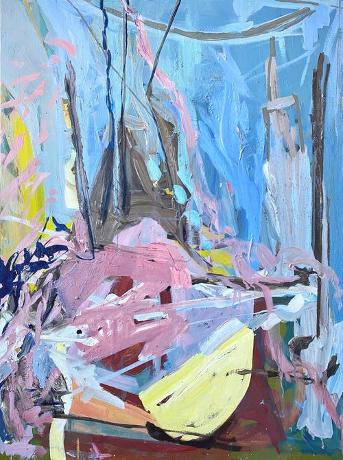 Painting by Diana Delgado titled "Piled and Stacked (Soft Focus)" - 2.