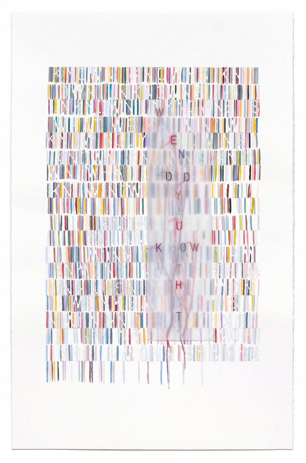 Mixed Media by Gail Tarantino titled "Interwoven Conversations: When Did You Know That" - 2.