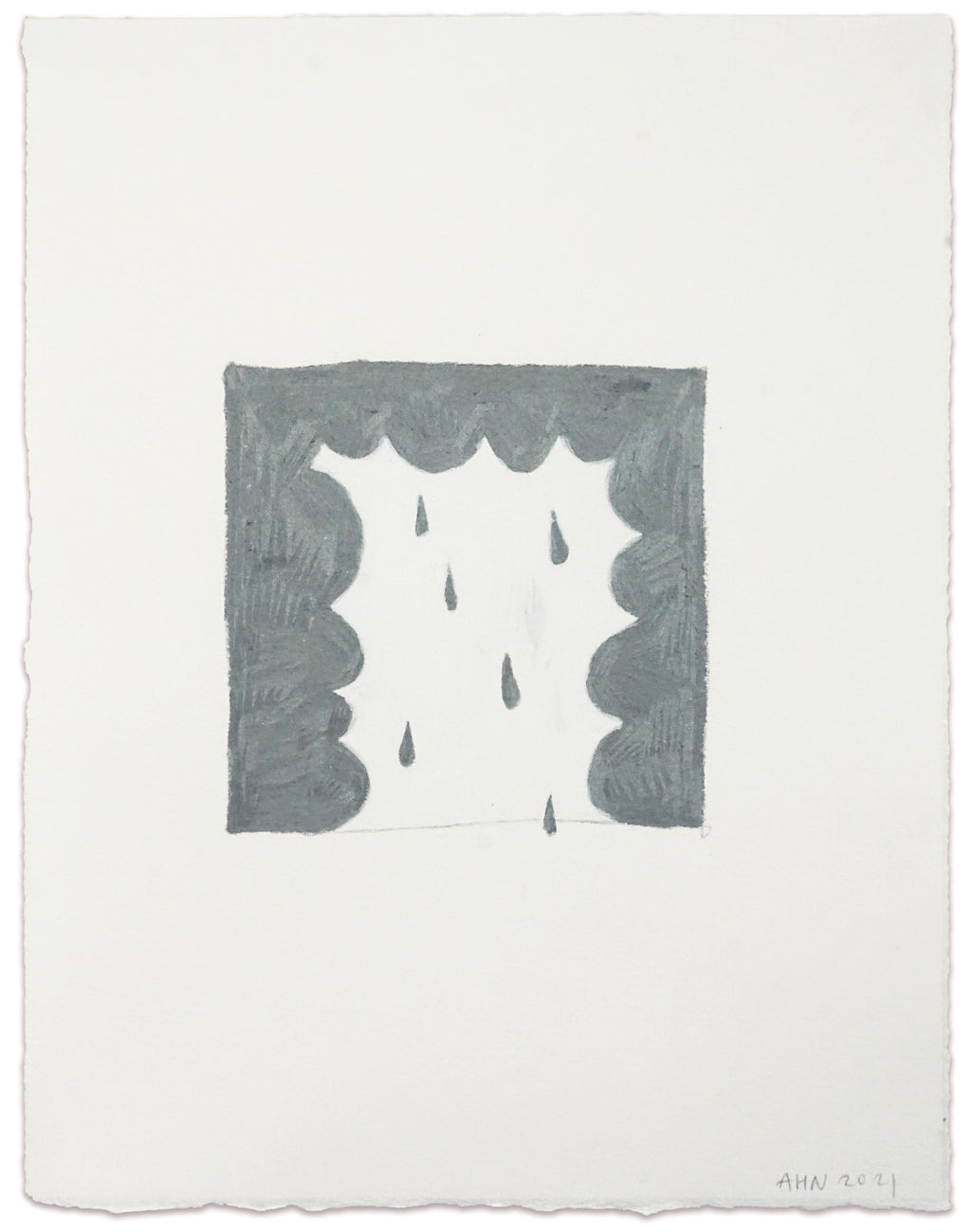 Drawing by Hyun Jung Ahn titled "We Are The Weather_Silver Rain" - 2.