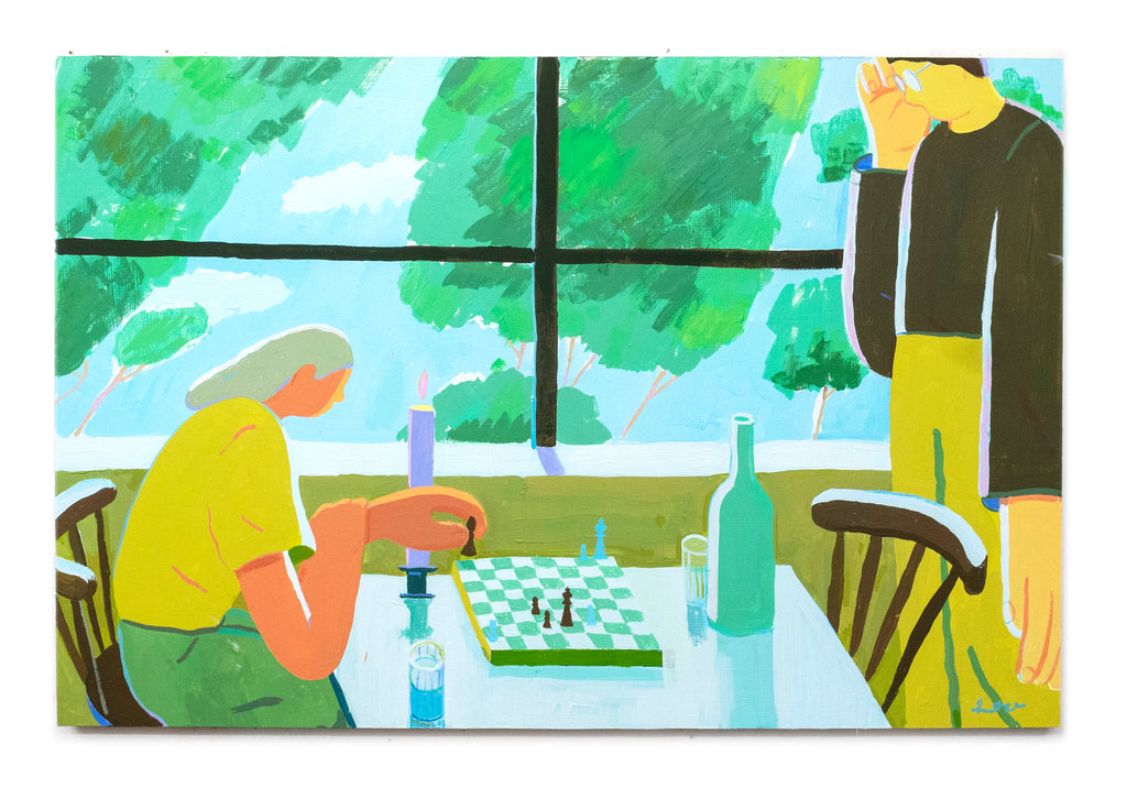 Painting by Jackson Joyce titled "End Games & Absinthe" - 2.