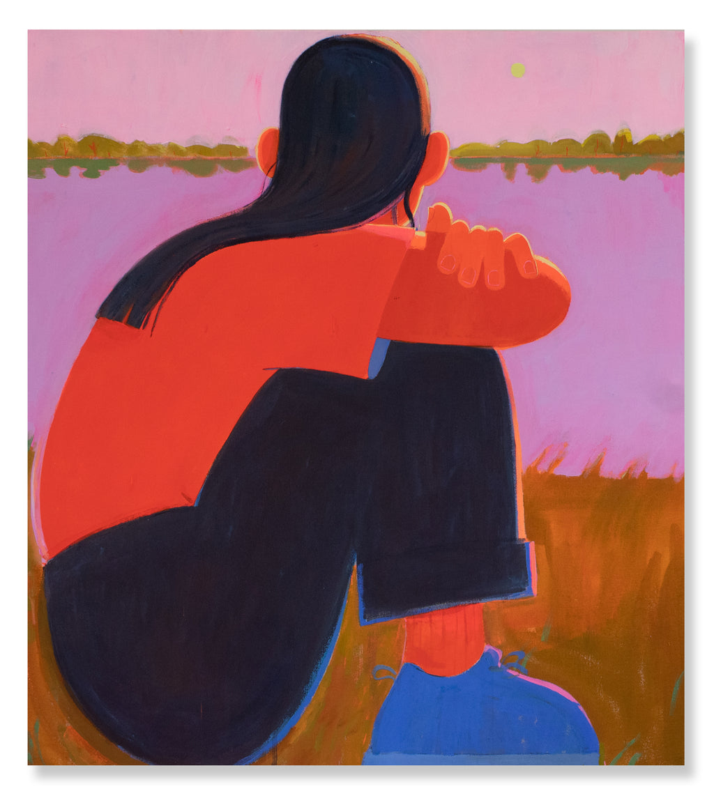 Painting by Jackson Joyce titled "Sitting by the Edge of the Lake 1" - 2.