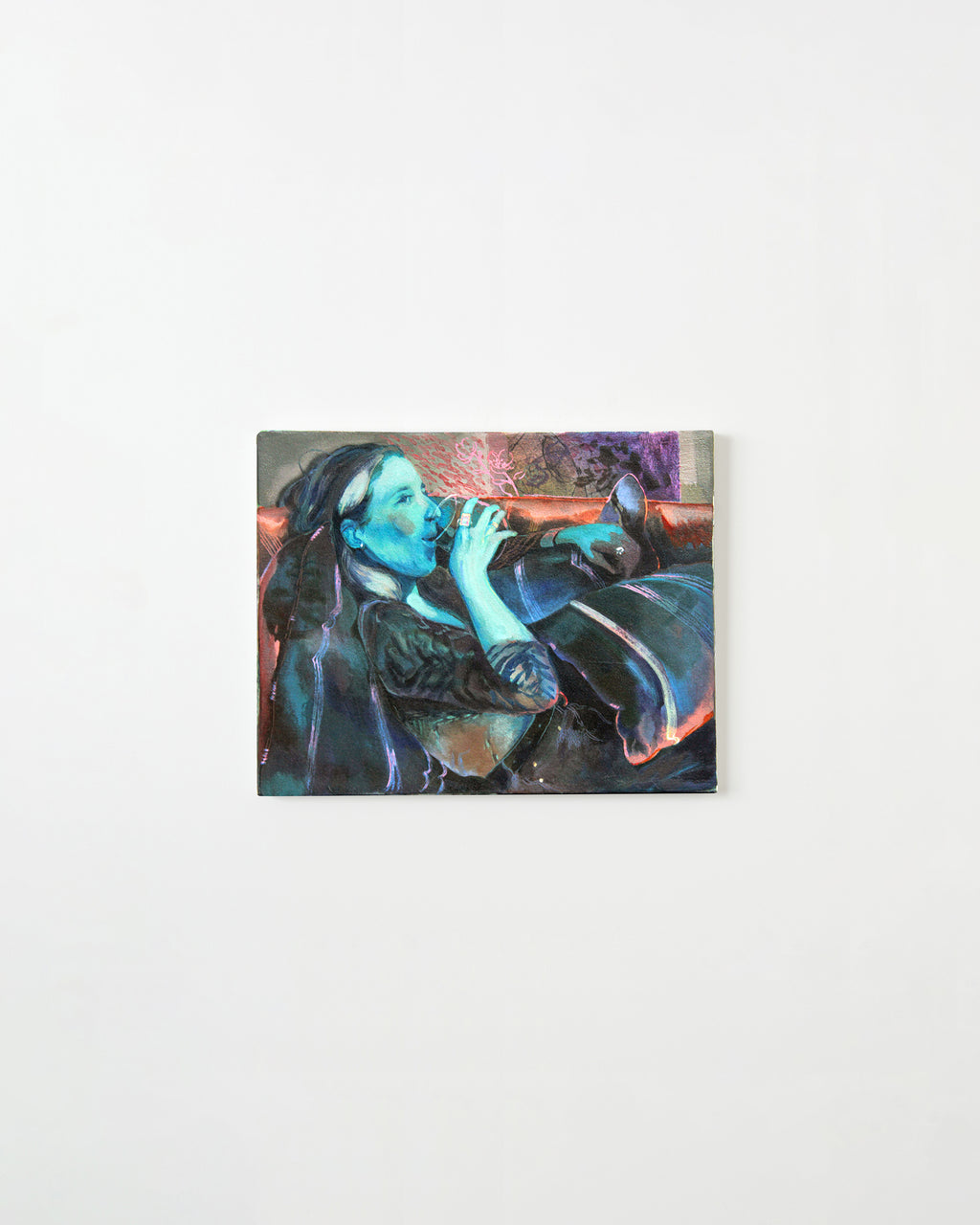 Painting by Nefertiti Jenkins titled "Katharine in Teal" - 1.