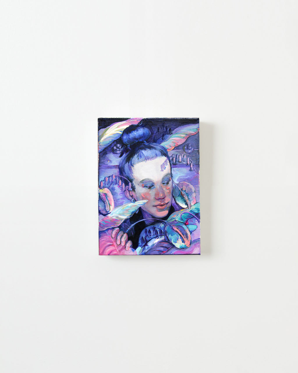 Painting by Nefertiti Jenkins titled "Touch of Bluebells (Ally)" - 1.